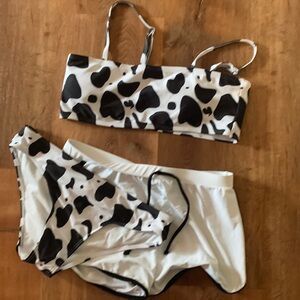 Cow print bathing suit